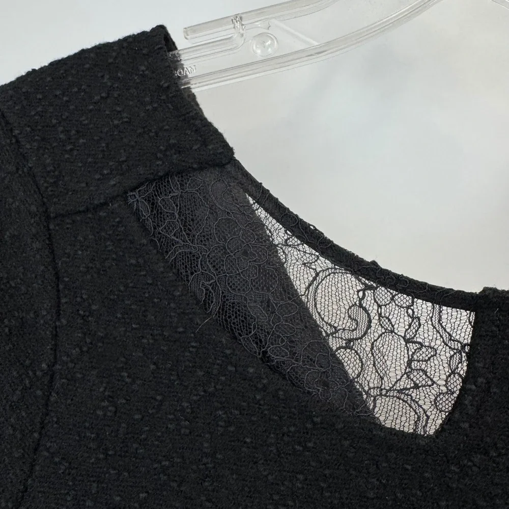 Marc by Marc Jacobs Black Lace Inset Zip Back Dress‎ Short Sleeve XS